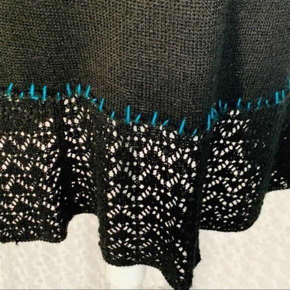 Free People Black Knit Bell Sleeve Dress Small - Picture 8 of 11